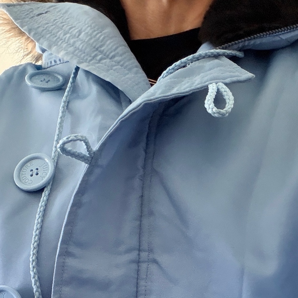 Juicy Couture Vintage Y2k Bomber Jack with Fur Collar Size M - Picture 10 of 11